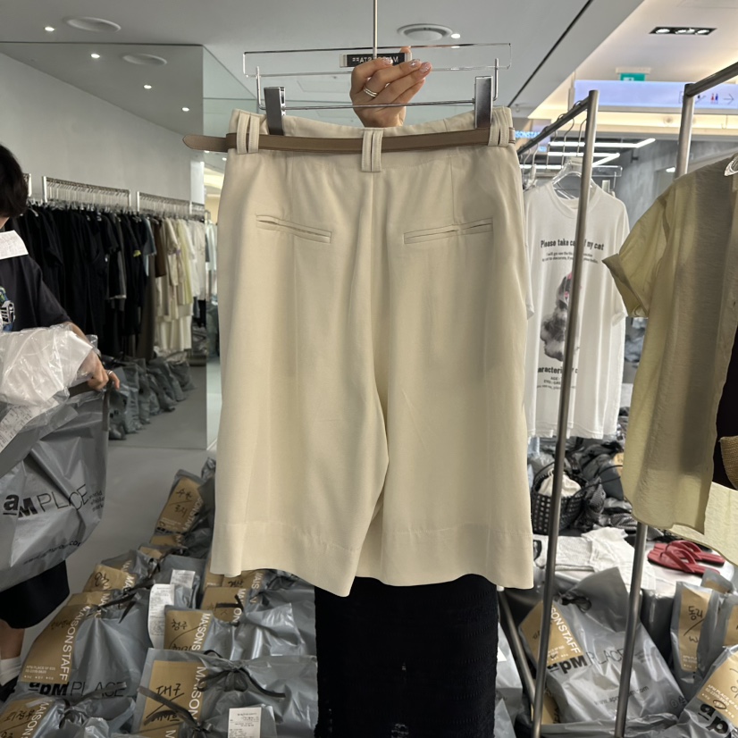 DOUBLE STANDARD/LE SMOKING/MAISONSTAFF韓國代購㊣女士新款休閑短褲不含腰帶MAISONSTAFF短褲