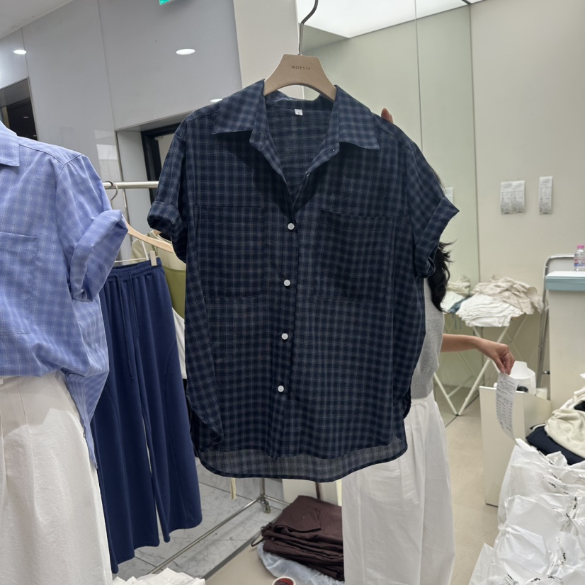 NOPSIS韓國代購㊣女裝新品職業人氣25春夏休閑真品襯衫蕾絲衫NOPSIS襯衫/蕾絲衫圖色2