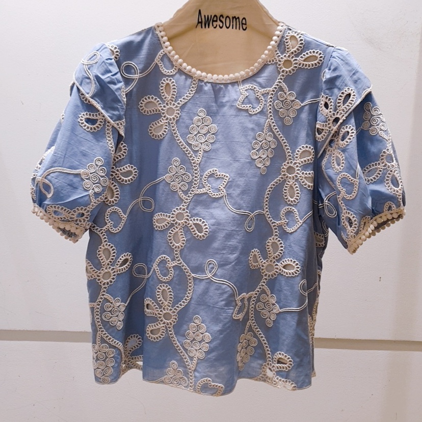 AWESOME-P東大門㊣實拍女士新品職業25春夏推薦襯衫蕾絲衫AWESOME-P襯衫/蕾絲衫圖色1
