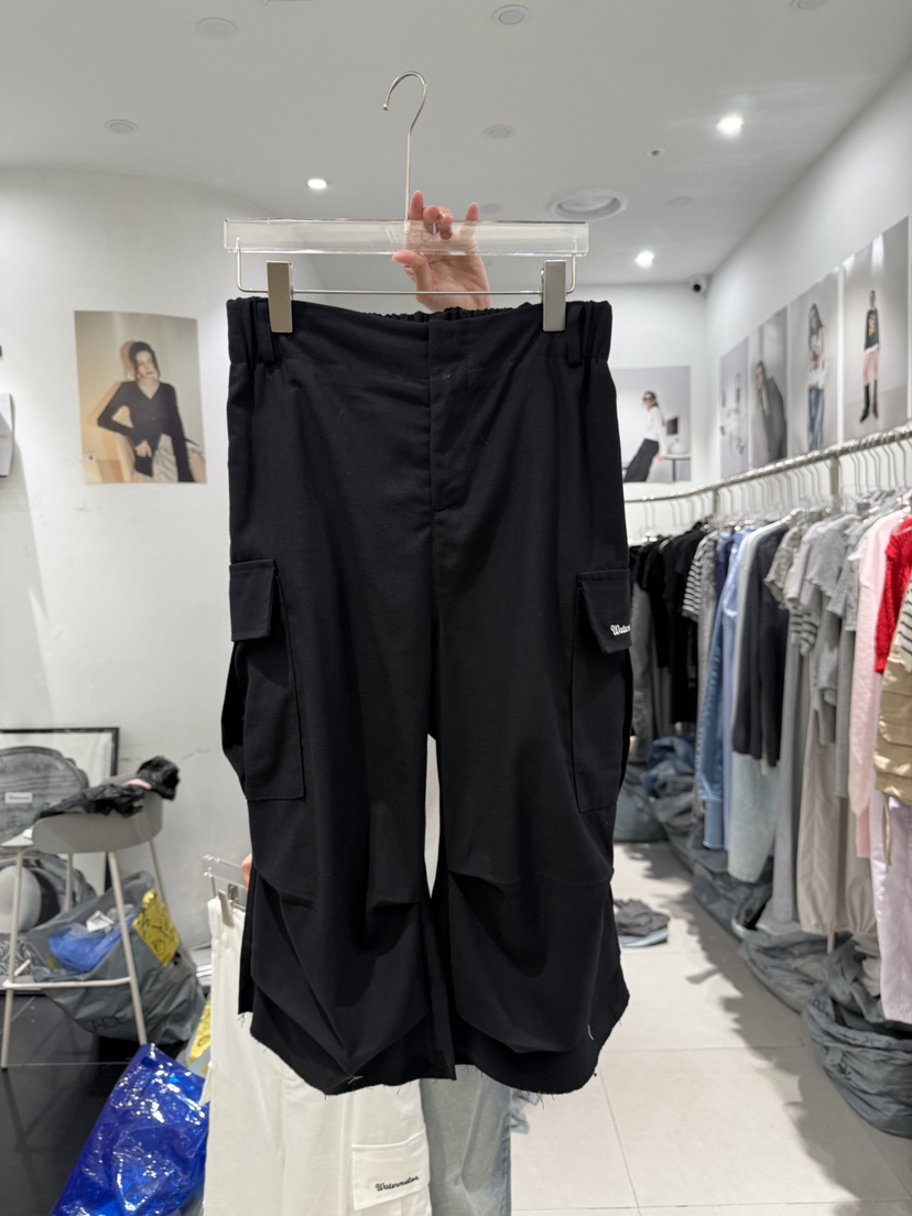 WATERMELON東大門㊣直郵女裝新品25春夏人氣真品熱賣短褲亞麻WATERMELON短褲圖色2