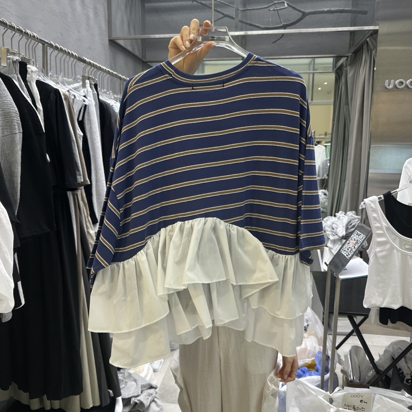 UOOV東大門㊣實拍女士新品25春夏休閑時尚推薦熱賣職業長袖T恤UOOV長袖T恤