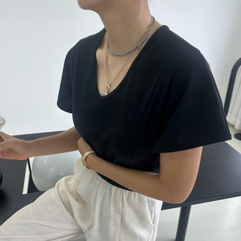 SOUIT韓國代購㊣女裝新品熱賣真品時尚休閑人氣職業推薦T恤SOUIT by mabel-LT恤圖色2