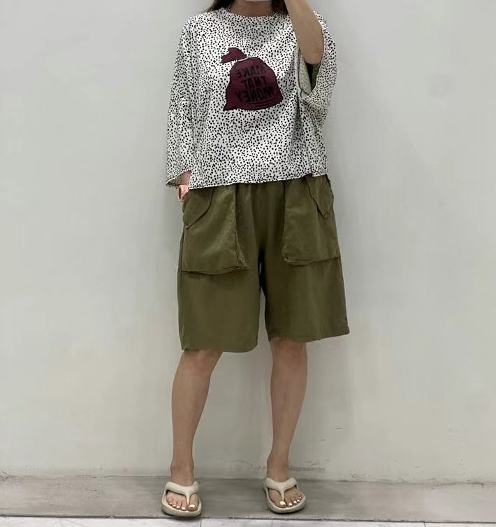 ZACCU東大門㊣實拍女士新款職業人氣熱賣休閑推薦短褲口袋亞麻ZACCU短褲