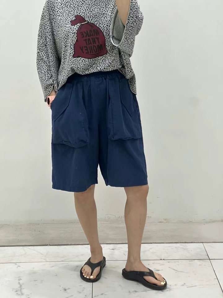ZACCU東大門㊣實拍女士新款職業人氣熱賣休閑推薦短褲口袋亞麻ZACCU短褲