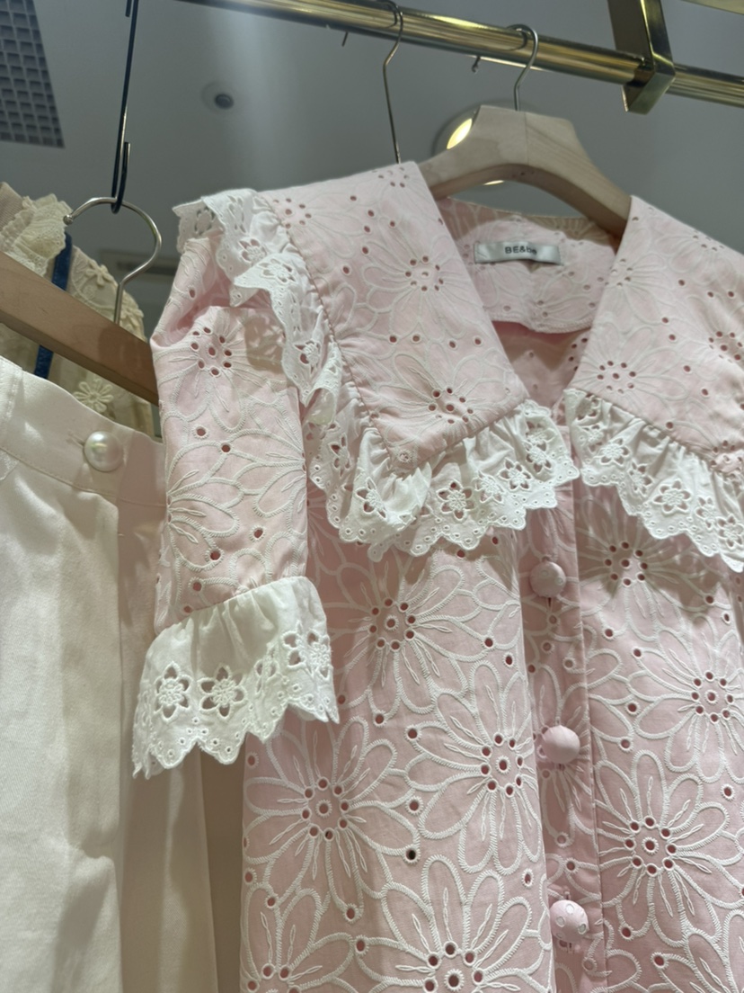 BE&BE韓國直郵㊣女士新品職業推薦休閑時尚襯衫蕾絲衫BE&be襯衫/蕾絲衫