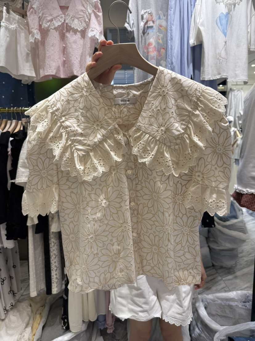 BE&BE韓國直郵㊣女士新品職業推薦休閑時尚襯衫蕾絲衫BE&be襯衫/蕾絲衫圖色2