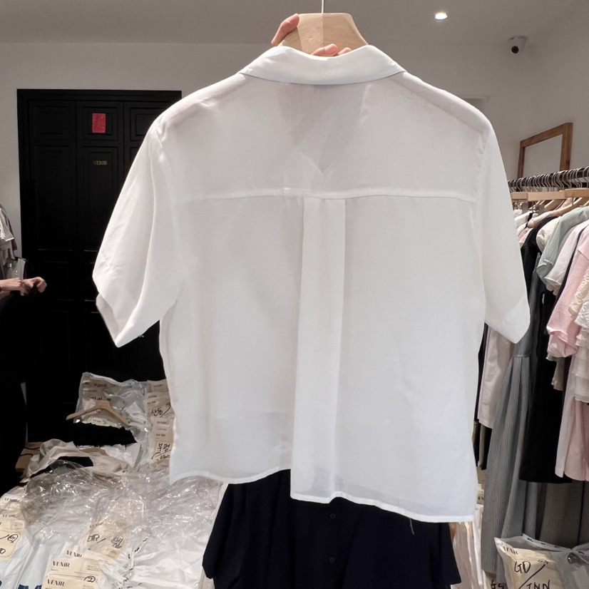 VENIR-a東大門㊣代購女裝新品真品時尚職業襯衫蕾絲衫短款VENIR-a襯衫/蕾絲衫