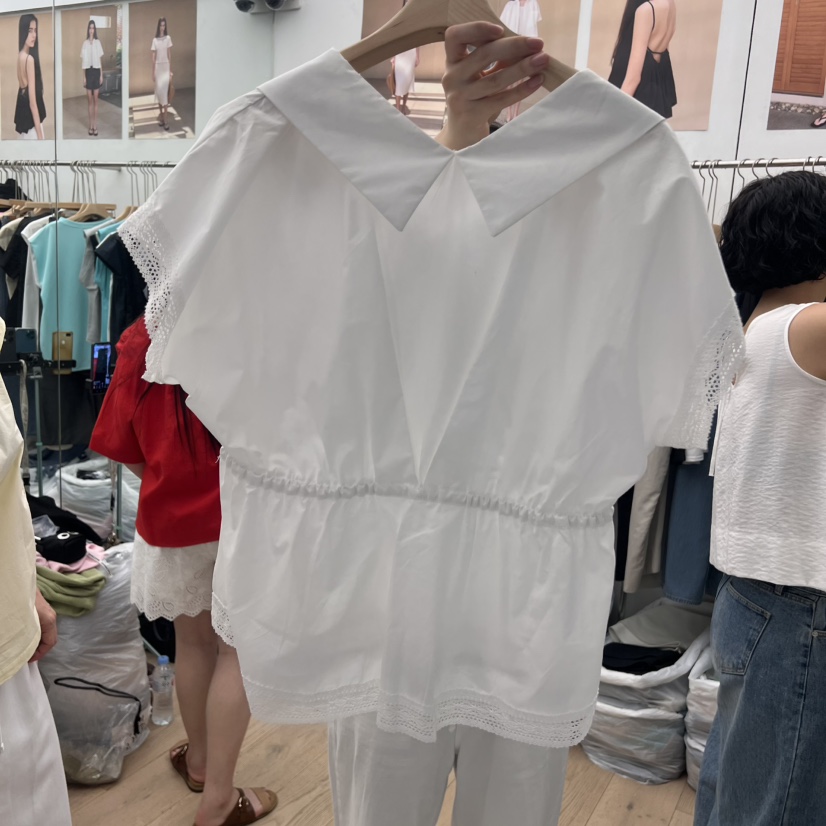 MOI-A東大門㊣直郵女士新品真品休閑推薦25春夏襯衫蕾絲衫MOI-A襯衫/蕾絲衫