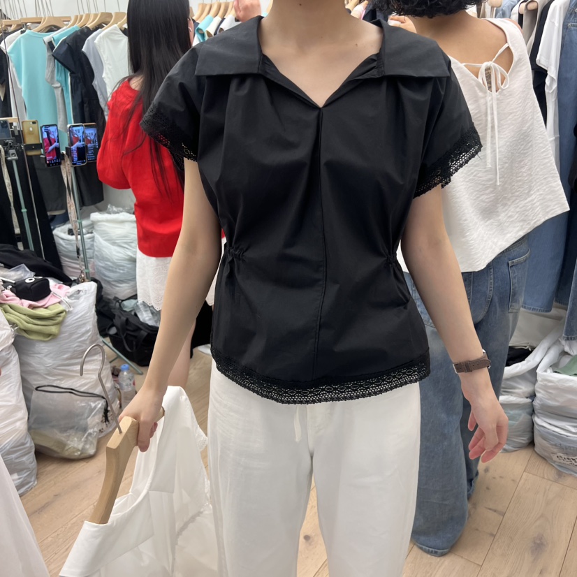 MOI-A東大門㊣直郵女士新品真品休閑推薦25春夏襯衫蕾絲衫MOI-A襯衫/蕾絲衫圖色2