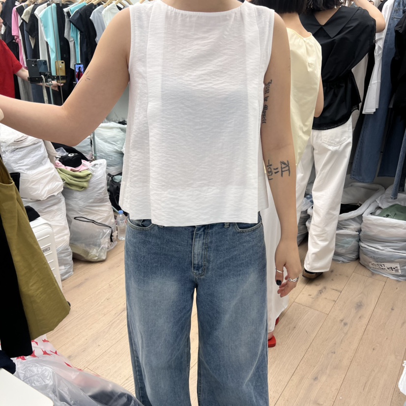 MOI-A東大門㊣代購女士新款職業真品推薦人氣吊帶背心亞麻布MOI-A吊帶/背心圖色1