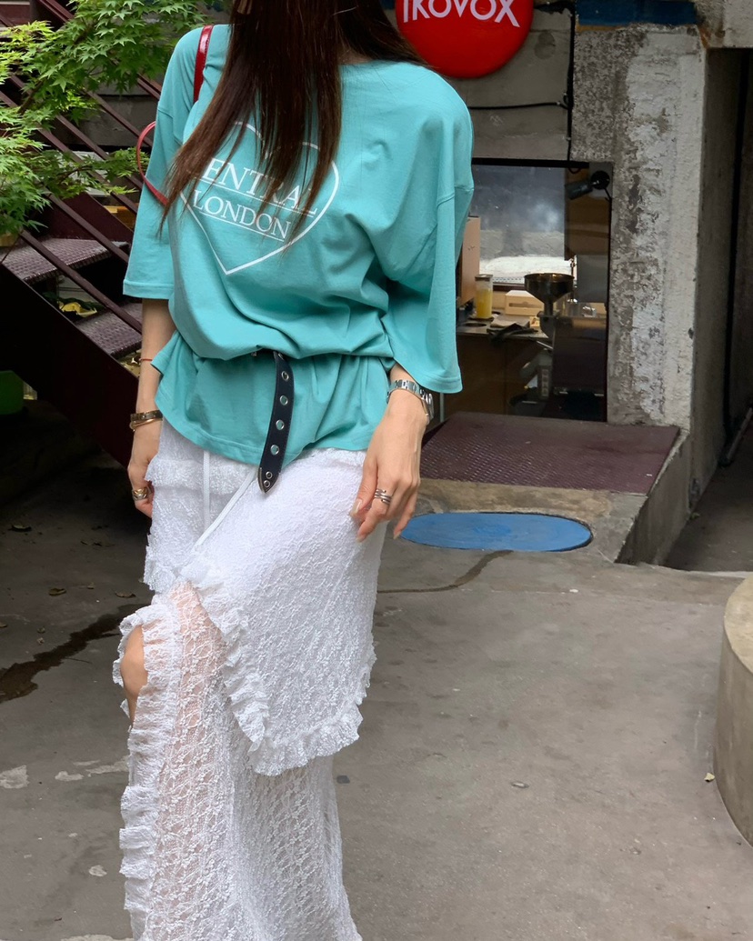 REVE CITE-L東大門㊣直郵女裝新品人氣推薦休閑時尚長裙蕾絲REVE CITE長裙