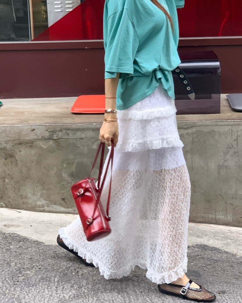 REVE CITE-L東大門㊣直郵女裝新品人氣推薦休閑時尚長裙蕾絲REVE CITE長裙