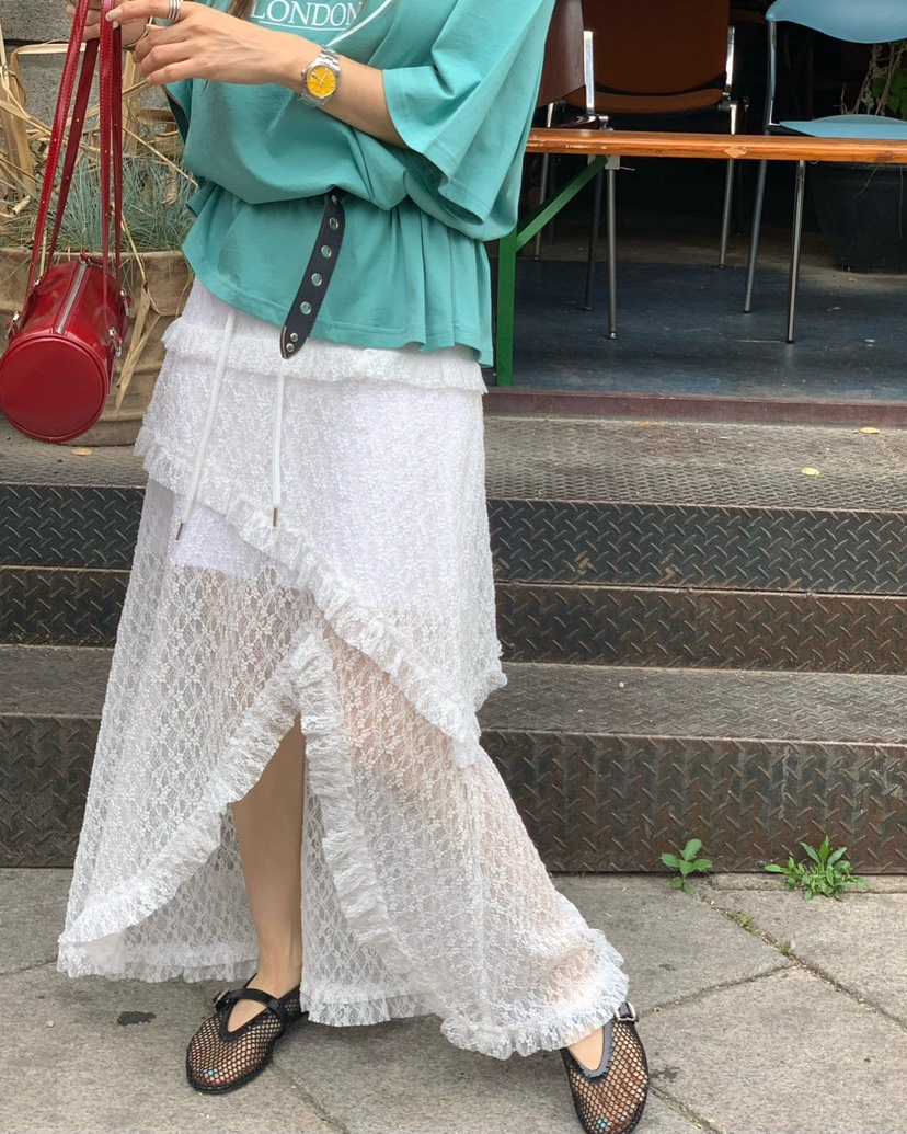 REVE CITE-L東大門㊣直郵女裝新品人氣推薦休閑時尚長裙蕾絲REVE CITE長裙圖色2