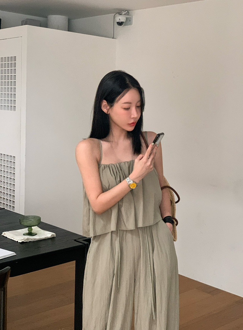REVE CITE-L韓國代購㊣女士新款熱賣人氣推薦25春夏吊帶背心REVE CITE吊帶/背心圖色2