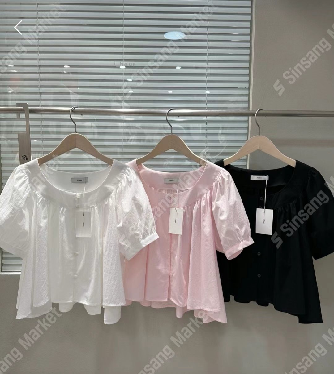 I_HOUR東大門㊣代購女裝新品人氣推薦休閑25春夏襯衫蕾絲衫i hour襯衫/蕾絲衫圖色3左三色