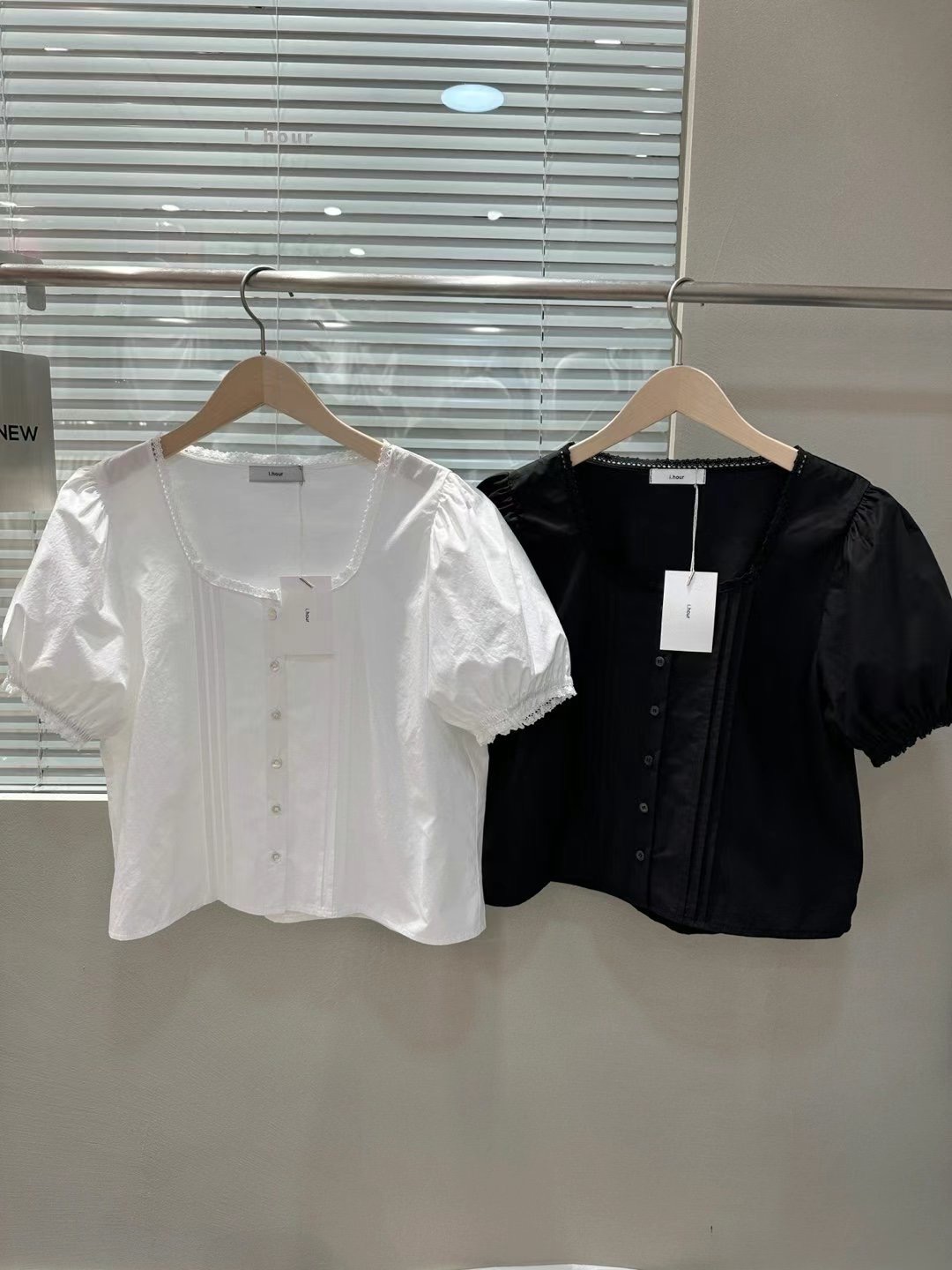 I_HOUR東大門㊣實拍女裝新款真品休閑職業人氣時尚襯衫蕾絲衫i hour襯衫/蕾絲衫圖色2左二色