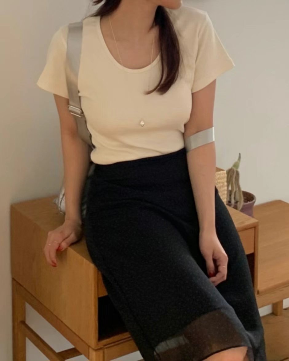 I_HOUR東大門㊣實拍女士新品推薦真品休閑25春夏熱賣人氣T恤i hourT恤圖色2