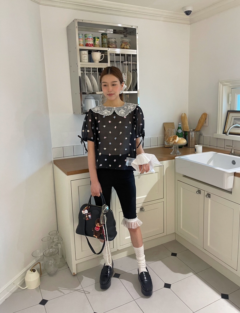 BOUTIQUE-L東大門㊣實拍女裝新品時尚真品25春夏襯衫蕾絲衫絨BOUTIQUE-L襯衫/蕾絲衫