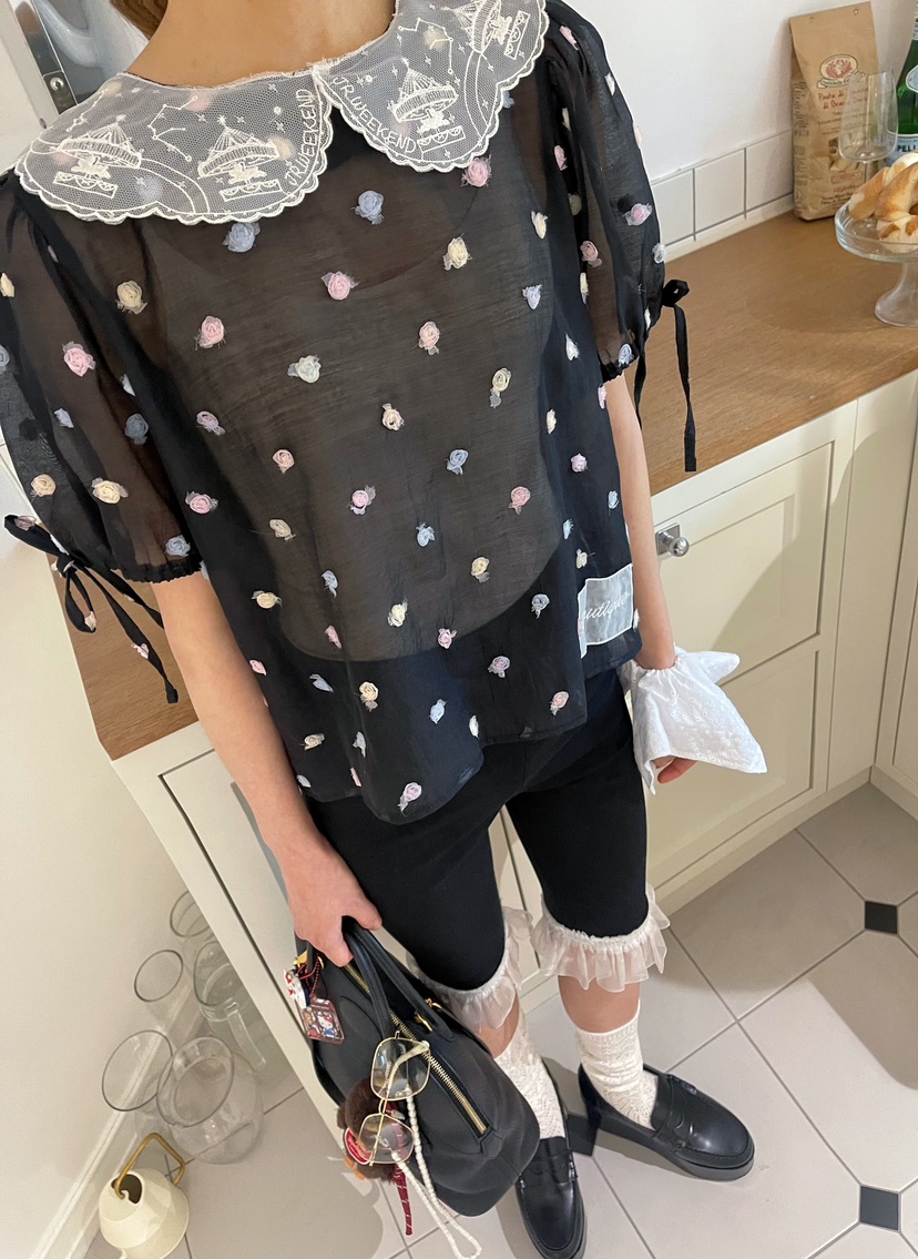 BOUTIQUE-L東大門㊣實拍女裝新品時尚真品25春夏襯衫蕾絲衫絨BOUTIQUE-L襯衫/蕾絲衫