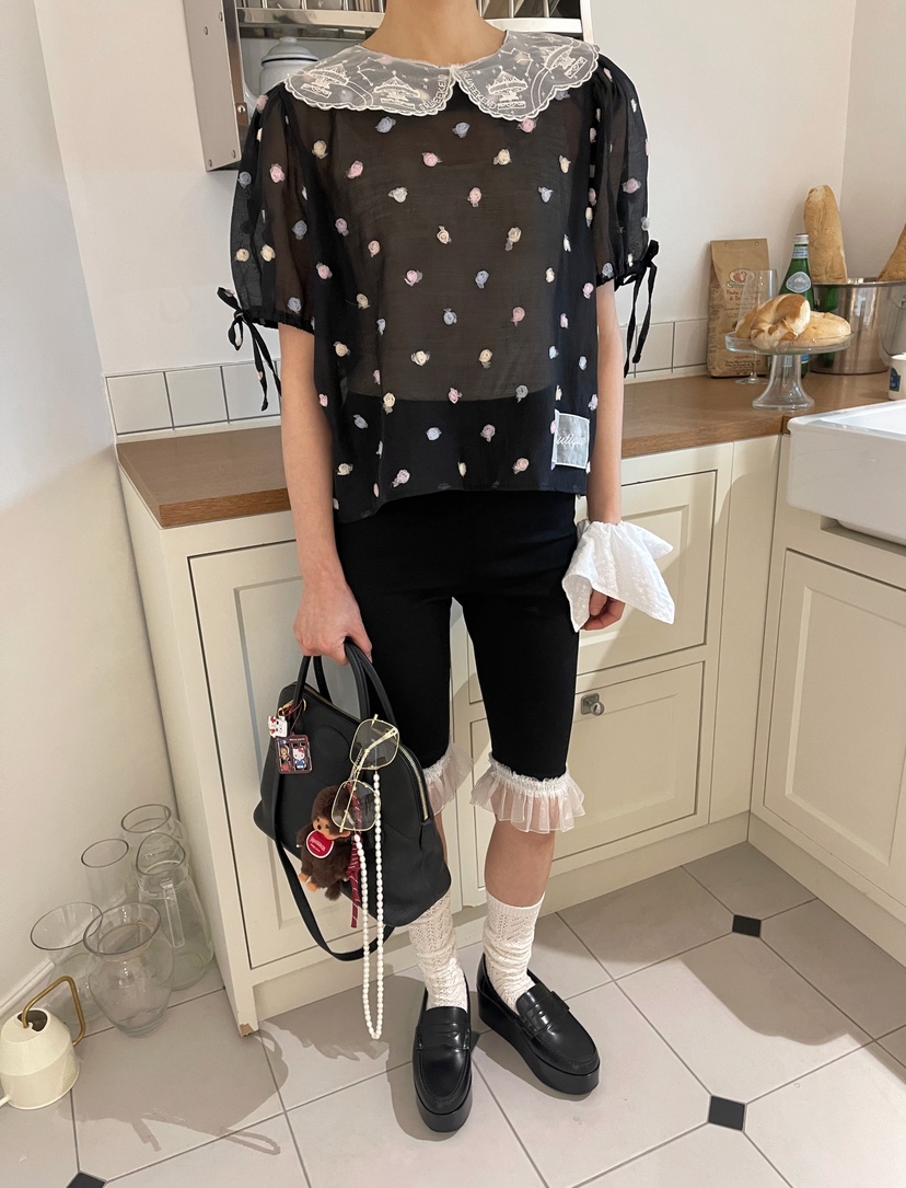 BOUTIQUE-L東大門㊣實拍女裝新品時尚真品25春夏襯衫蕾絲衫絨BOUTIQUE-L襯衫/蕾絲衫