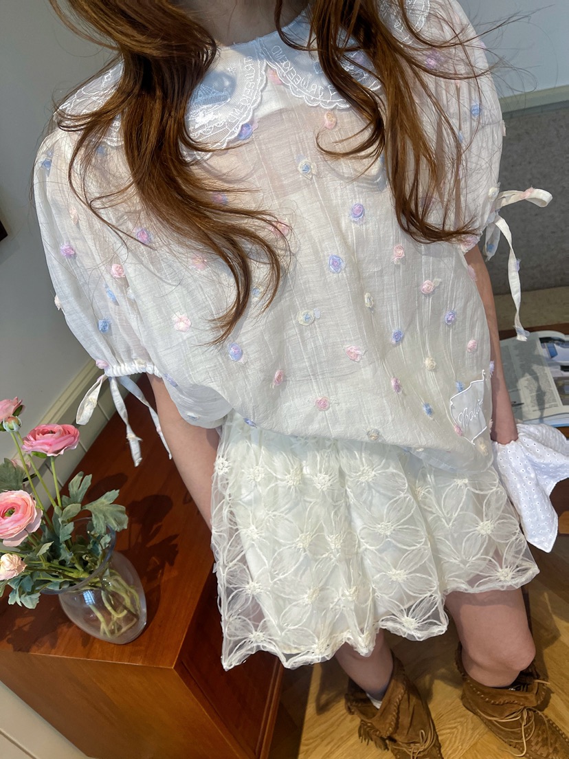 BOUTIQUE-L東大門㊣實拍女裝新品時尚真品25春夏襯衫蕾絲衫絨BOUTIQUE-L襯衫/蕾絲衫