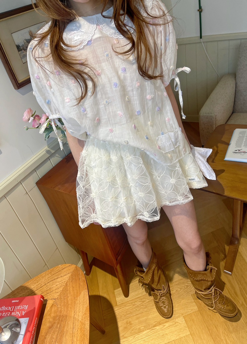 BOUTIQUE-L東大門㊣實拍女裝新品時尚真品25春夏襯衫蕾絲衫絨BOUTIQUE-L襯衫/蕾絲衫