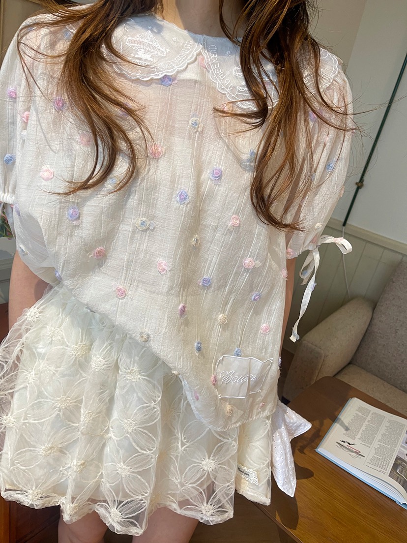 BOUTIQUE-L東大門㊣實拍女裝新品時尚真品25春夏襯衫蕾絲衫絨BOUTIQUE-L襯衫/蕾絲衫