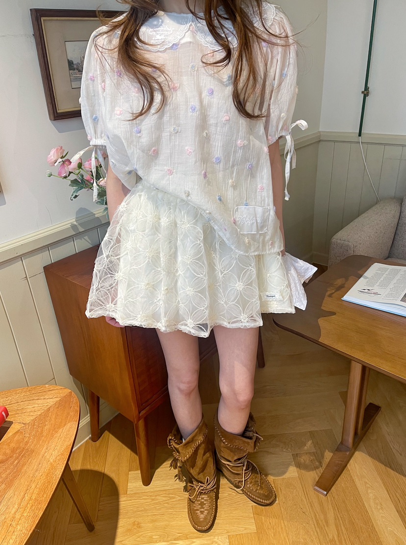 BOUTIQUE-L東大門㊣實拍女裝新品時尚真品25春夏襯衫蕾絲衫絨BOUTIQUE-L襯衫/蕾絲衫