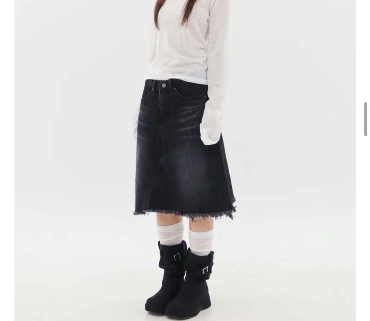 1ONE.CHASER東大門㊣直郵女裝新款時尚熱賣25春夏半身裙中短裙1ONE.CHASER半身裙/中短裙