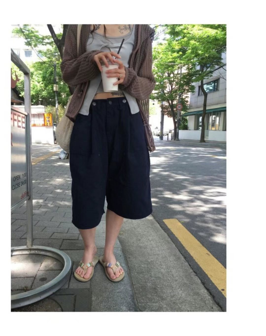 1ONE.CHASER韓國直郵㊣女裝新品熱賣推薦真品職業25春夏短褲1ONE.CHASER短褲