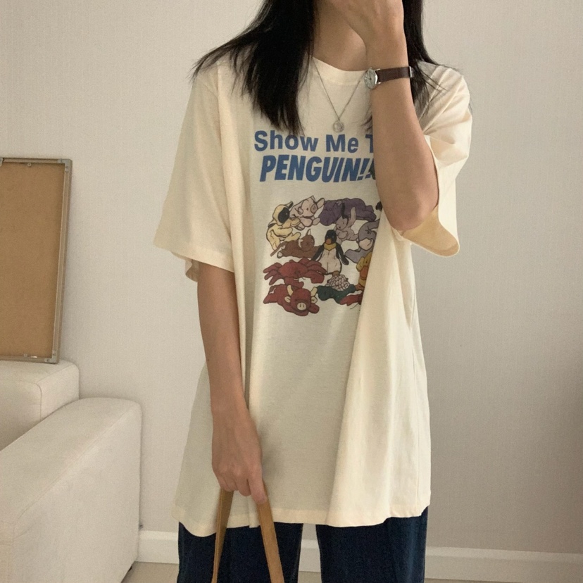 FROMJINI東大門㊣實拍女士新款25春夏休閑職業推薦人氣T恤鵝FROMJINIT恤圖色2