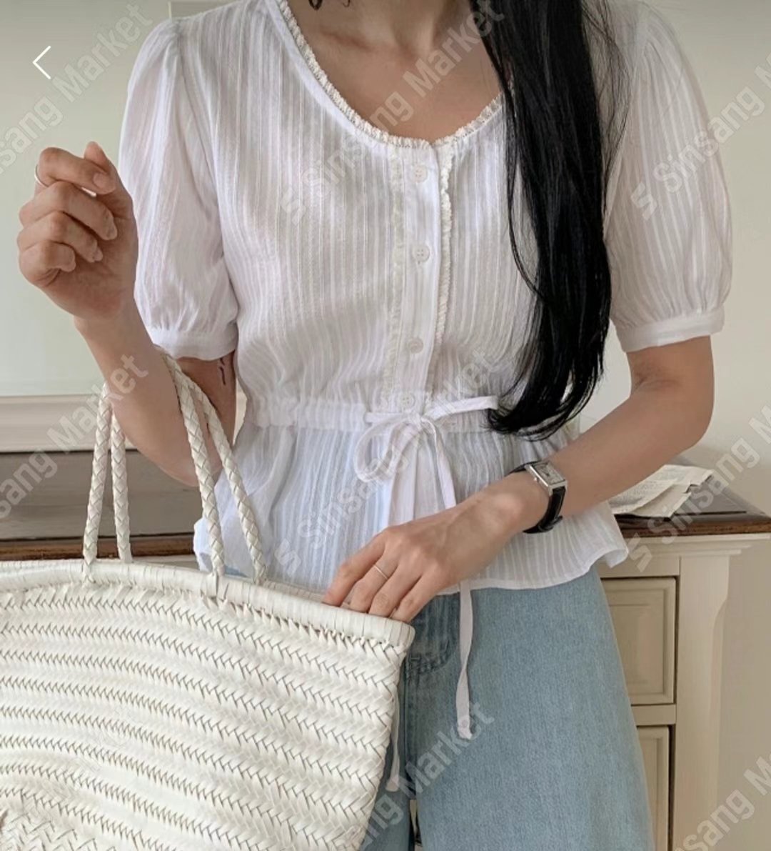 I_HOUR韓國直郵㊣女士新品休閑人氣熱賣推薦時尚襯衫蕾絲衫i hour襯衫/蕾絲衫