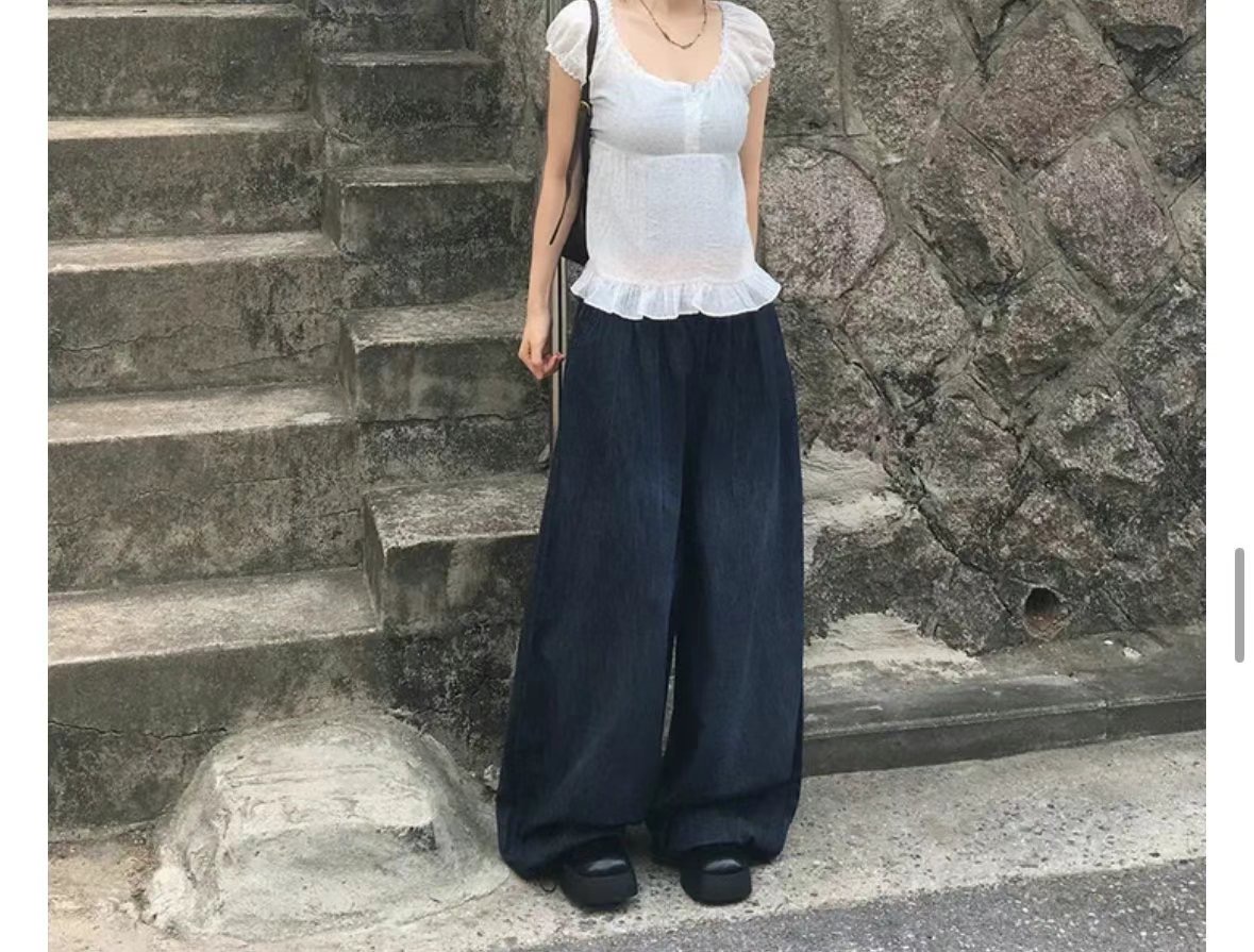 1ONE.CHASER韓國直郵㊣女裝新款25春夏推薦熱賣時尚牛仔褲1ONE.CHASER牛仔褲
