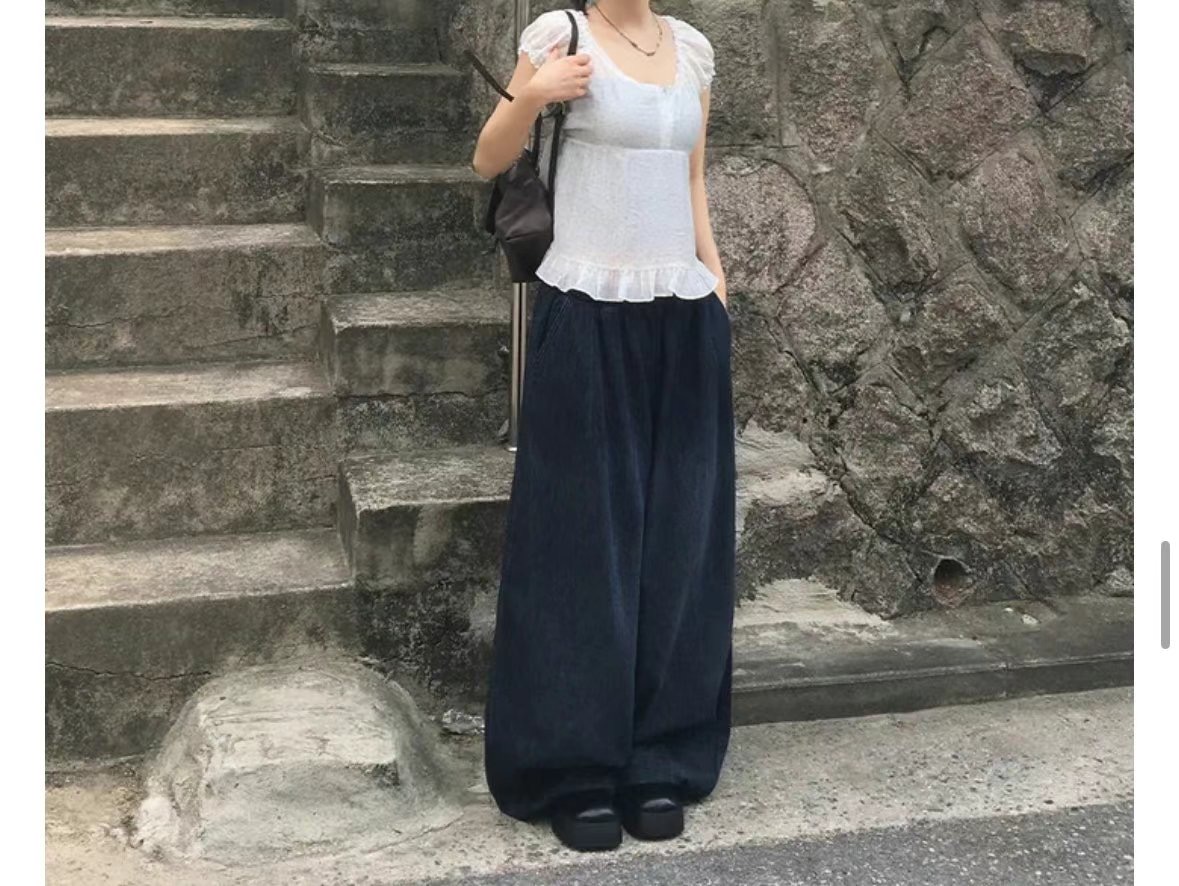 1ONE.CHASER韓國直郵㊣女裝新款25春夏推薦熱賣時尚牛仔褲1ONE.CHASER牛仔褲