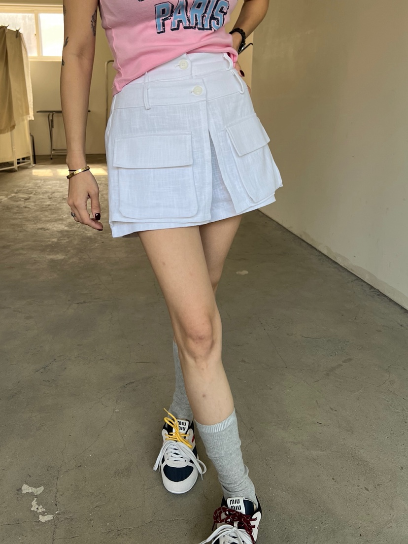 SOLAR韓國直郵㊣女裝新款職業25春夏休閑真品推薦熱賣裙褲亞麻SOLAR裙褲