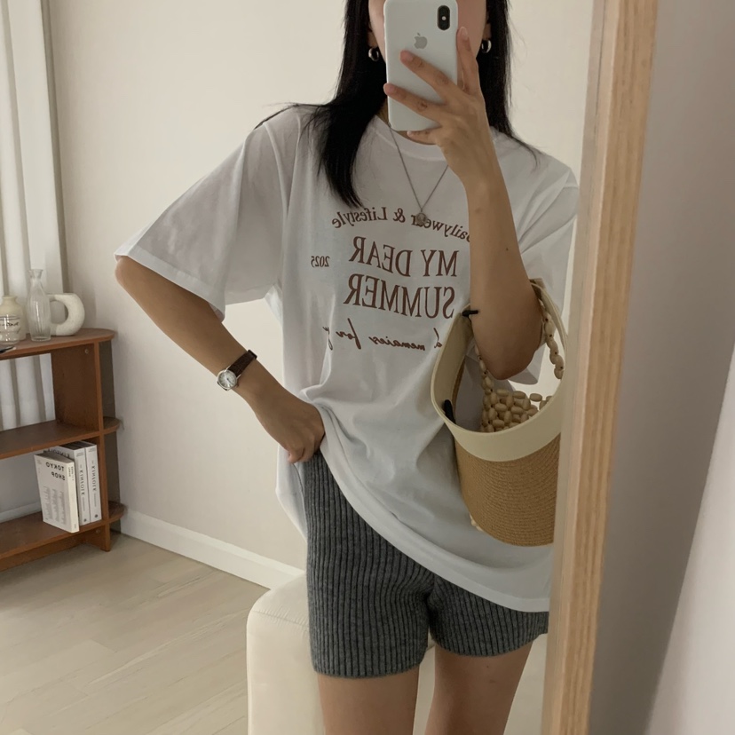 HELLO JINI韓國直郵㊣女士新品休閑時尚25春夏職業人氣T恤HELLO JINIT恤