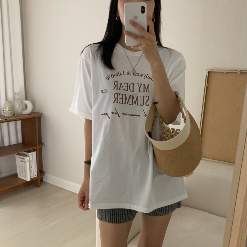 HELLO JINI韓國直郵㊣女士新品休閑時尚25春夏職業人氣T恤HELLO JINIT恤