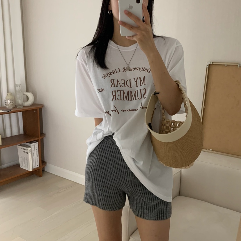 HELLO JINI韓國直郵㊣女士新品休閑時尚25春夏職業人氣T恤HELLO JINIT恤
