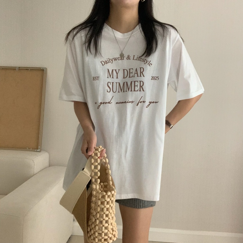 HELLO JINI韓國直郵㊣女士新品休閑時尚25春夏職業人氣T恤HELLO JINIT恤