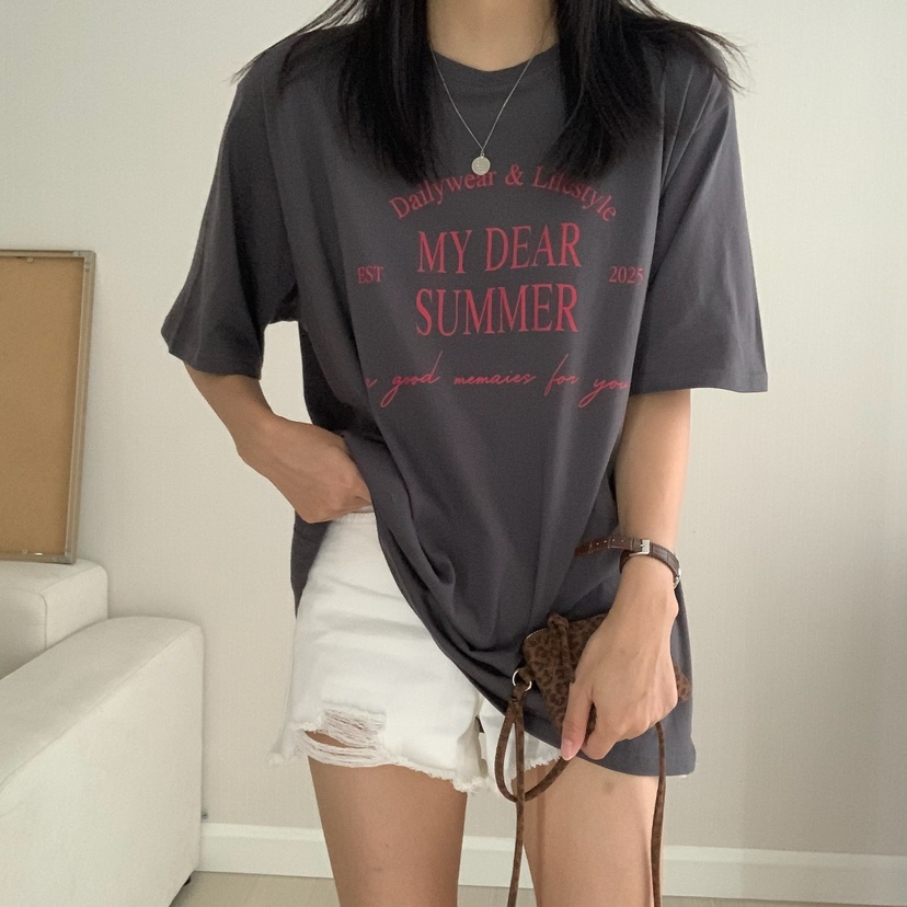 HELLO JINI韓國直郵㊣女士新品休閑時尚25春夏職業人氣T恤HELLO JINIT恤