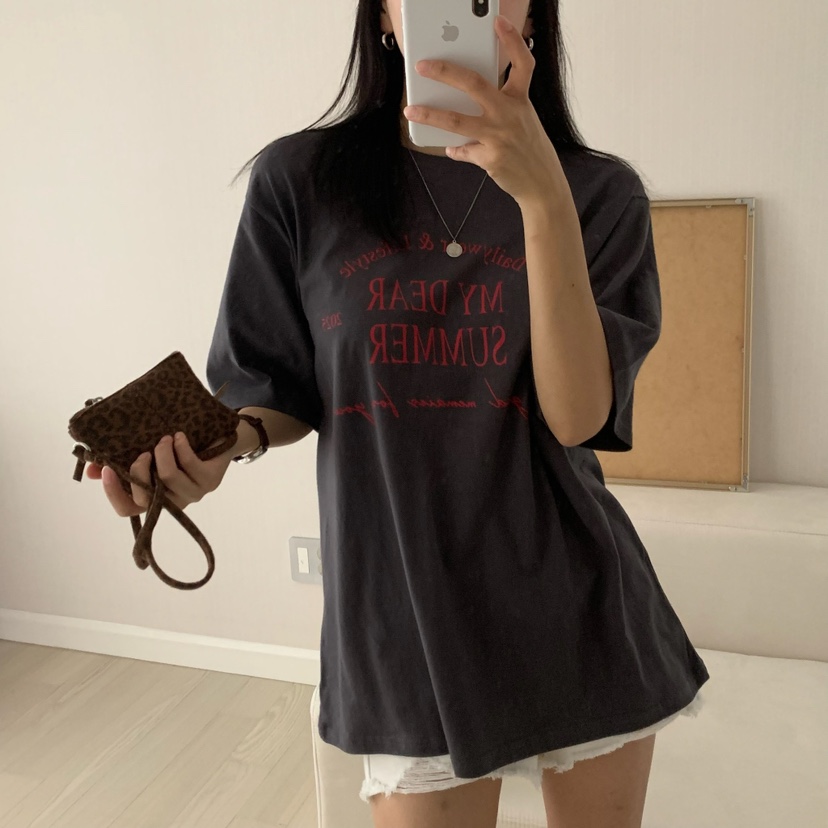 HELLO JINI韓國直郵㊣女士新品休閑時尚25春夏職業人氣T恤HELLO JINIT恤