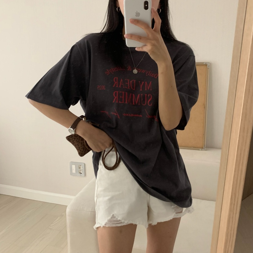 HELLO JINI韓國直郵㊣女士新品休閑時尚25春夏職業人氣T恤HELLO JINIT恤