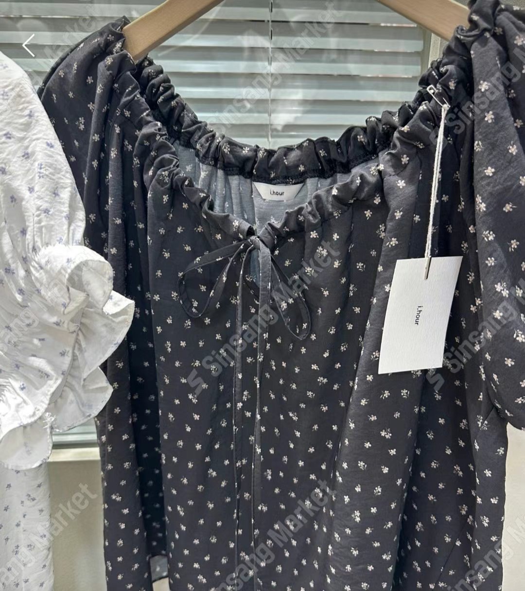 I_HOUR東大門㊣直郵女裝新品時尚休閑職業推薦25春夏襯衫蕾絲衫i hour襯衫/蕾絲衫圖色2