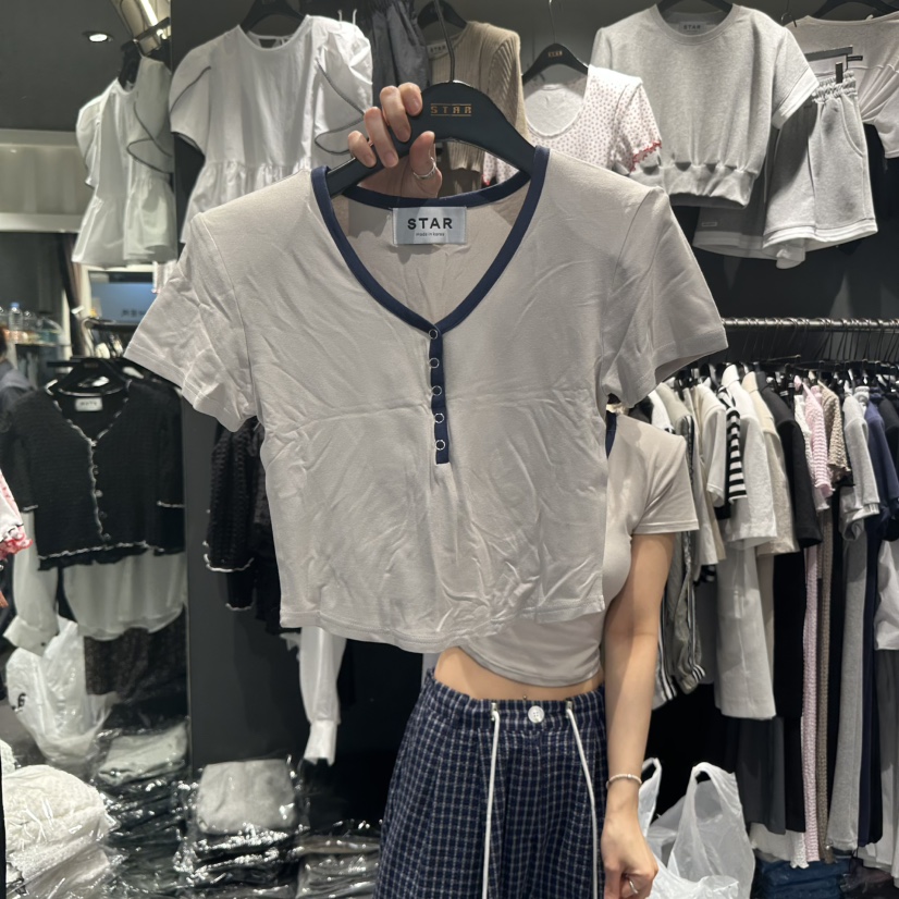 STAR-L東大門㊣直郵女裝新品熱賣25春夏人氣時尚職業推薦T恤STAR-LT恤圖色2