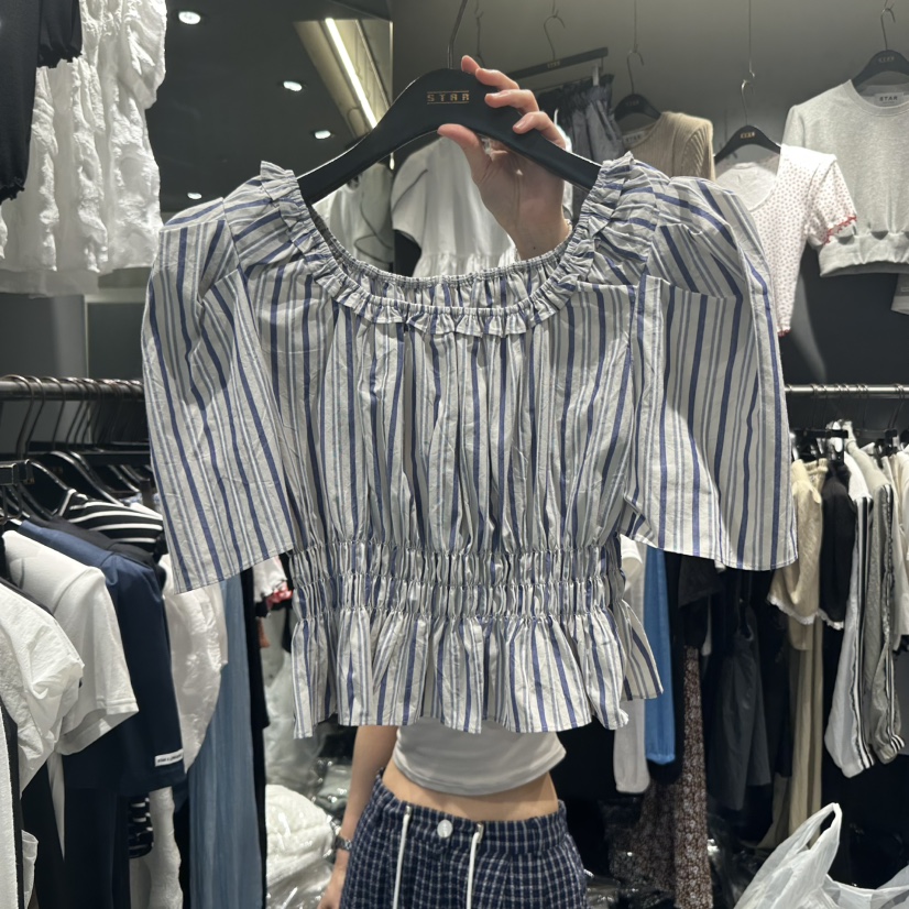 STAR-L東大門㊣代購女士新品時尚休閑推薦熱賣25春夏襯衫蕾絲衫STAR-L襯衫/蕾絲衫圖色2
