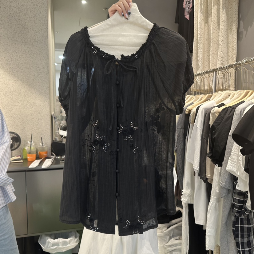 AMOEBA東大門㊣實拍女裝新款熱賣25春夏真品職業襯衫蕾絲衫AMOEBA襯衫/蕾絲衫圖色2