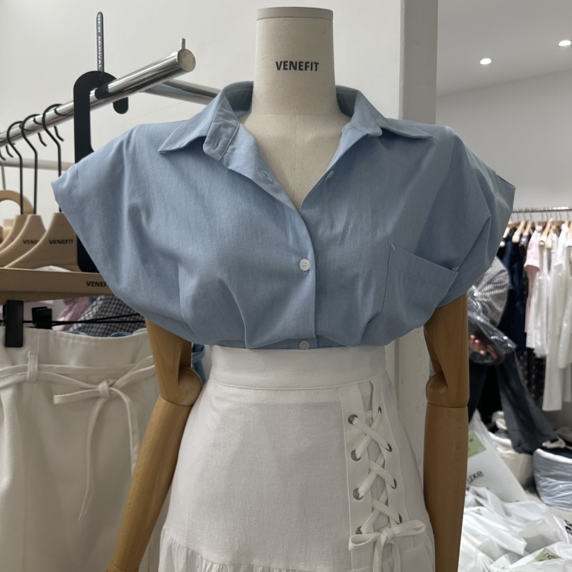 VENEFIT東大門㊣實拍女裝新品推薦時尚真品職業25春夏襯衫蕾絲衫VENEFIT/JENNIE襯衫/蕾絲衫圖色3