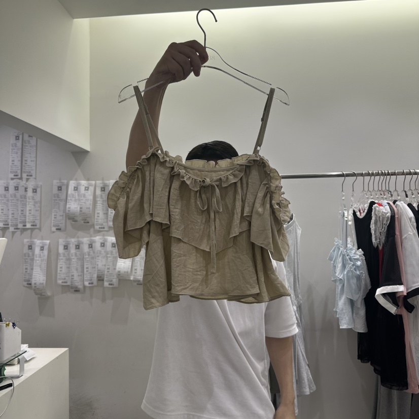 BAIE.38韓國代購㊣女裝新款時尚25春夏推薦吊帶背心荷葉邊BAIE.38吊帶/背心圖色3
