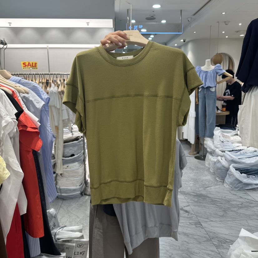 REVE-L東大門㊣實拍女士新品職業人氣真品時尚熱賣25春夏T恤REVE-LT恤圖色2