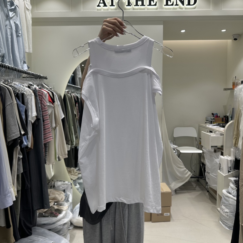 AT THE END東大門㊣直郵女士新款真品推薦吊帶背心假兩件AT THE END吊帶/背心